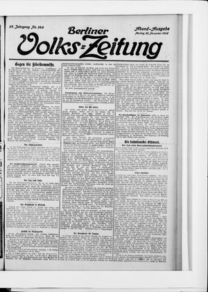 Berliner Volkszeitung vom 22.11.1909