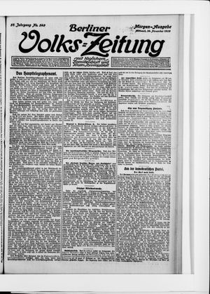Berliner Volkszeitung vom 24.11.1909