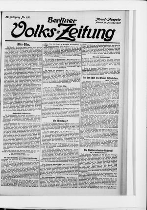 Berliner Volkszeitung vom 24.11.1909