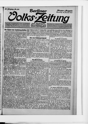 Berliner Volkszeitung vom 25.11.1909
