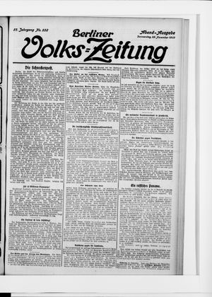 Berliner Volkszeitung vom 25.11.1909