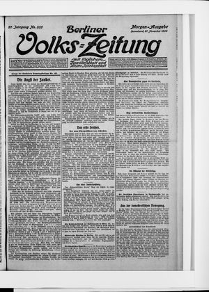Berliner Volkszeitung vom 27.11.1909