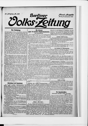Berliner Volkszeitung vom 29.11.1909
