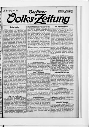 Berliner Volkszeitung vom 02.12.1909