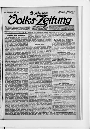 Berliner Volkszeitung vom 04.12.1909