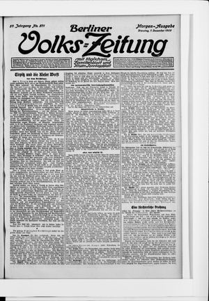 Berliner Volkszeitung vom 07.12.1909