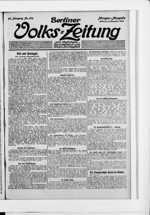 Berliner Volkszeitung vom 08.12.1909