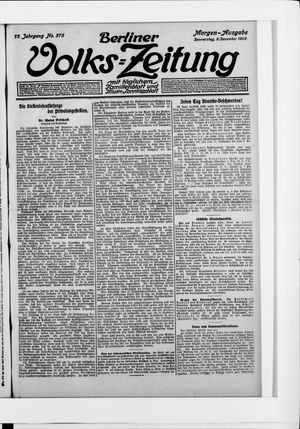 Berliner Volkszeitung vom 09.12.1909