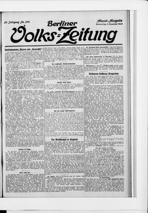 Berliner Volkszeitung vom 09.12.1909