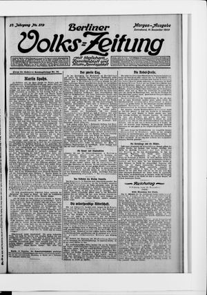 Berliner Volkszeitung vom 11.12.1909