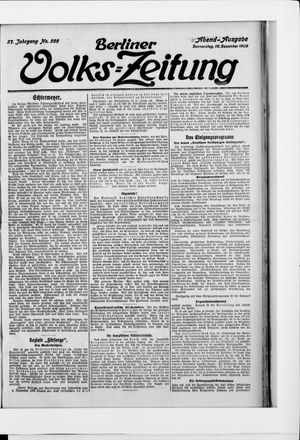 Berliner Volkszeitung vom 16.12.1909