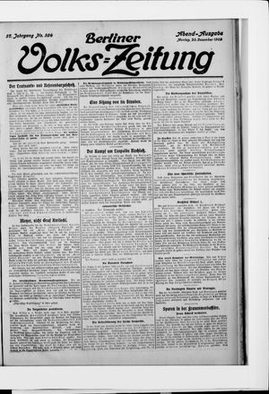 Berliner Volkszeitung vom 20.12.1909