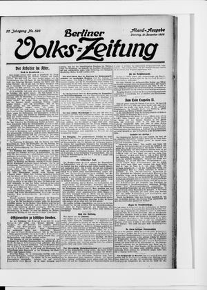 Berliner Volkszeitung vom 21.12.1909