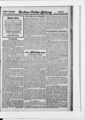 Berliner Volkszeitung vom 22.12.1909