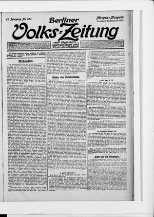 Berliner Volkszeitung vom 25.12.1909