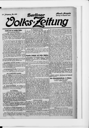 Berliner Volkszeitung vom 27.12.1909