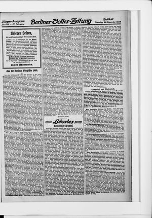 Berliner Volkszeitung vom 28.12.1909
