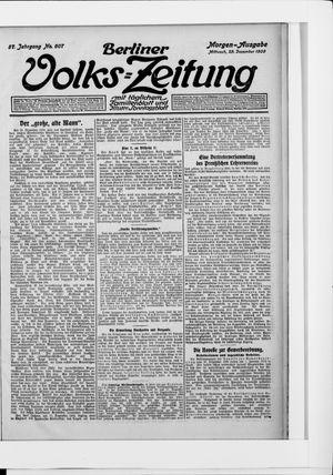 Berliner Volkszeitung vom 29.12.1909