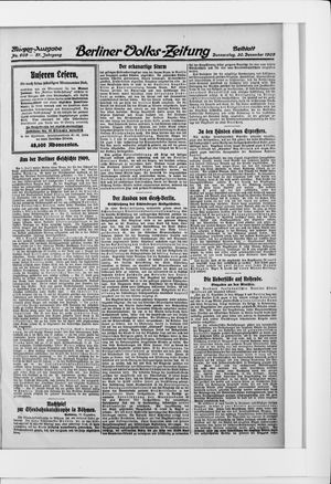 Berliner Volkszeitung vom 30.12.1909