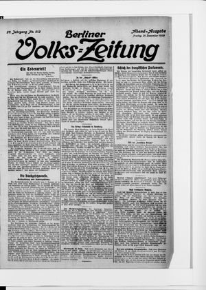 Berliner Volkszeitung vom 31.12.1909