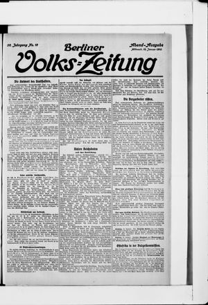 Berliner Volkszeitung vom 12.01.1910