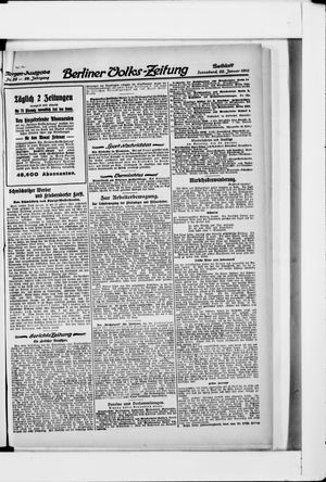 Berliner Volkszeitung vom 22.01.1910