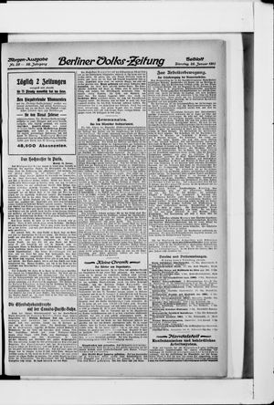 Berliner Volkszeitung vom 25.01.1910