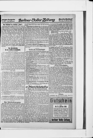 Berliner Volkszeitung vom 08.02.1910