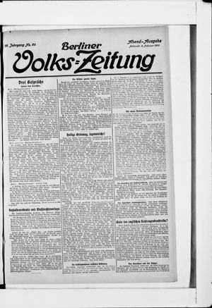 Berliner Volkszeitung on Feb 9, 1910
