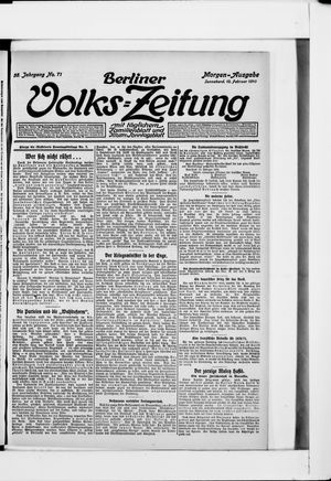Berliner Volkszeitung vom 12.02.1910