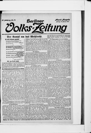 Berliner Volkszeitung vom 14.02.1910
