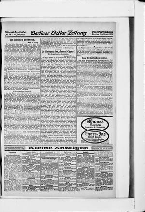Berliner Volkszeitung vom 15.02.1910