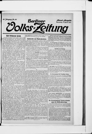 Berliner Volkszeitung vom 17.02.1910