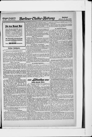 Berliner Volkszeitung vom 27.04.1910