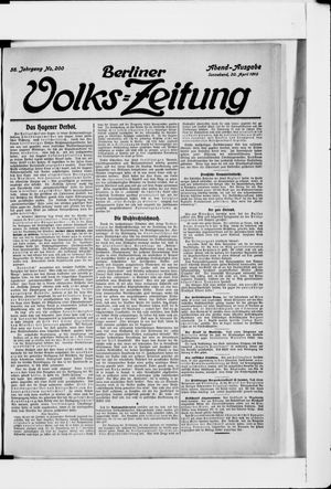 Berliner Volkszeitung vom 30.04.1910