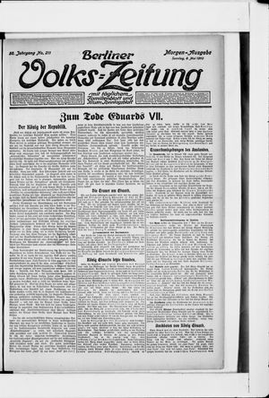 Berliner Volkszeitung vom 08.05.1910