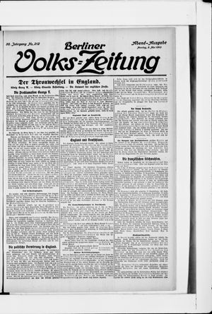 Berliner Volkszeitung vom 09.05.1910