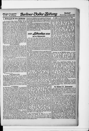 Berliner Volkszeitung on Aug 11, 1910