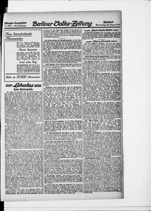 Berliner Volkszeitung vom 25.08.1910