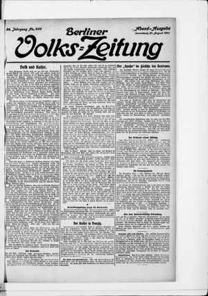 Berliner Volkszeitung on Aug 27, 1910