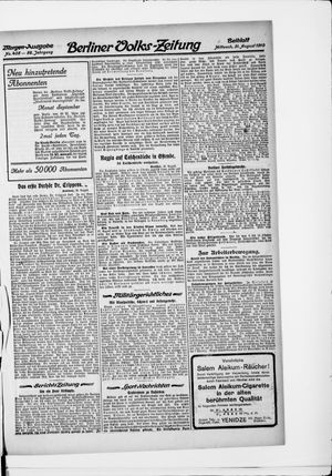 Berliner Volkszeitung vom 31.08.1910