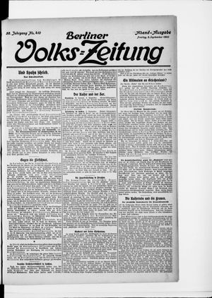 Berliner Volkszeitung vom 02.09.1910