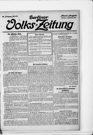 Berliner Volkszeitung vom 05.09.1910
