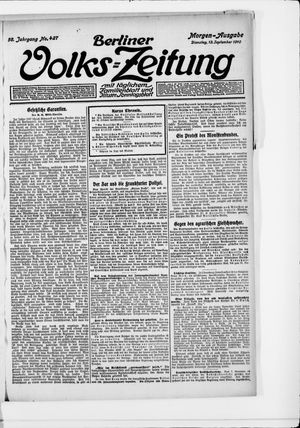 Berliner Volkszeitung vom 13.09.1910