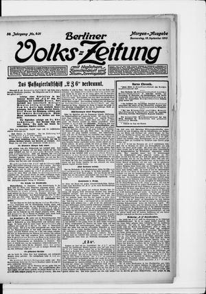 Berliner Volkszeitung vom 15.09.1910