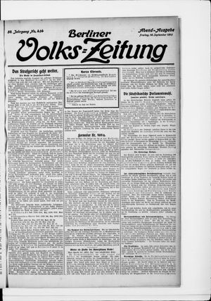 Berliner Volkszeitung on Sep 16, 1910