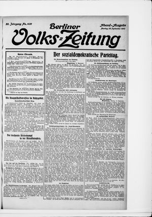Berliner Volkszeitung vom 19.09.1910