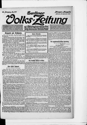 Berliner Volkszeitung vom 21.09.1910
