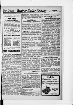 Berliner Volkszeitung vom 21.09.1910