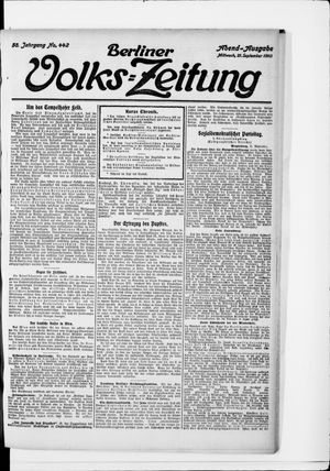 Berliner Volkszeitung vom 21.09.1910